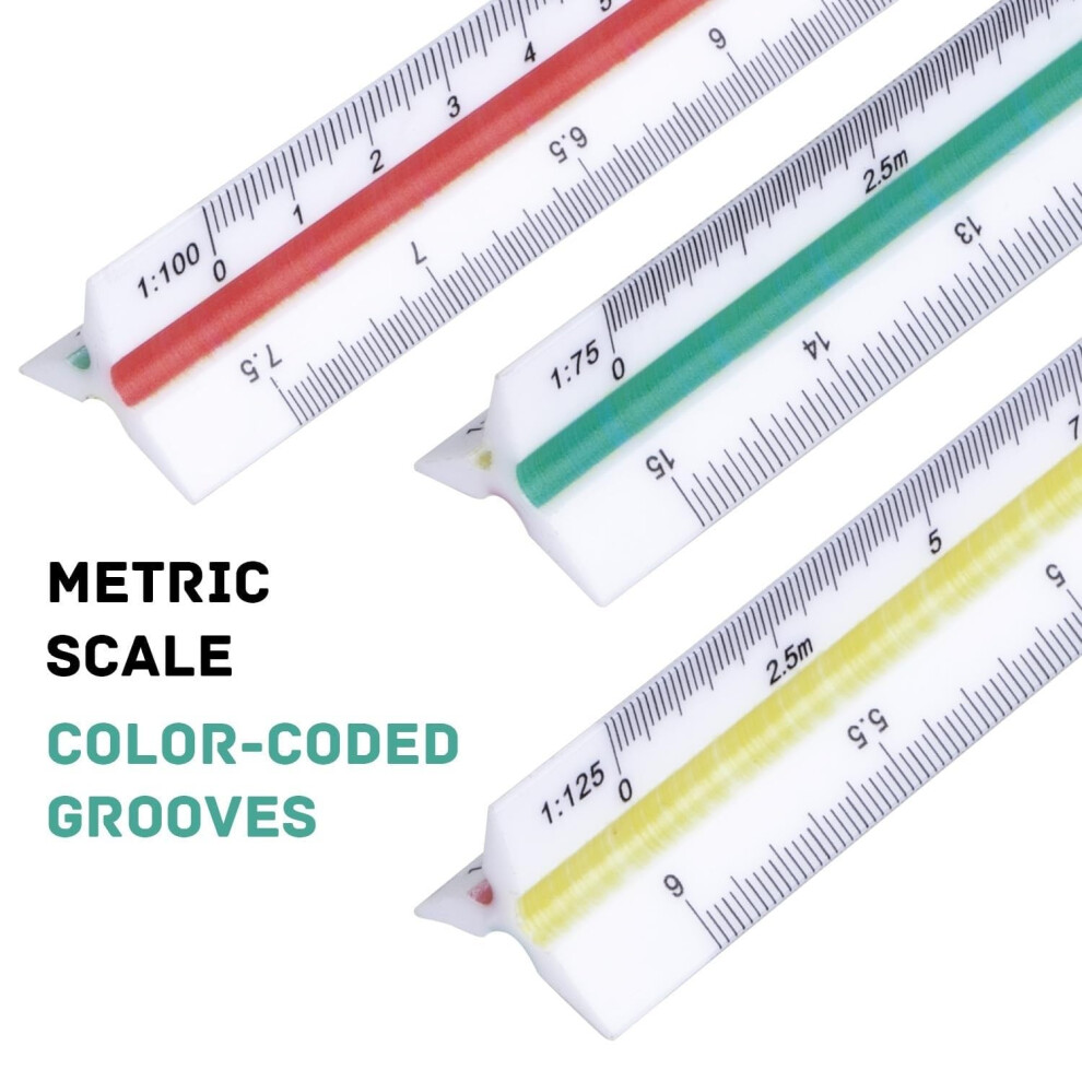 Triangular Scale Colour Coded Ruler For Architects Engineers Students 5055352005130