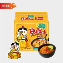 Samyang Buldak Hot Chicken Cheese Flavour Ramen – 140g (Pack of 5) | Spicy Korean Instant Noodles | Cheesy & Fiery | Halal
