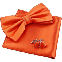Mens Tuxedo Bow Tie, Acsergery Hanky and Cufflinks Set Gift