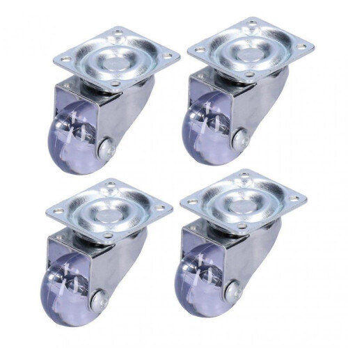 High quality  4pcs Industrial casters flat bottom swivel transparent casters: