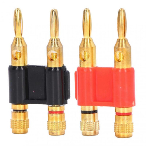 High quality  2Pcs stackable double banana plug speaker plug 1