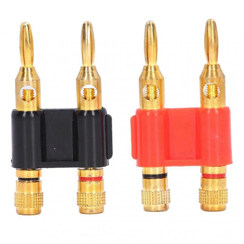High quality  2Pcs stackable double banana plug speaker plug