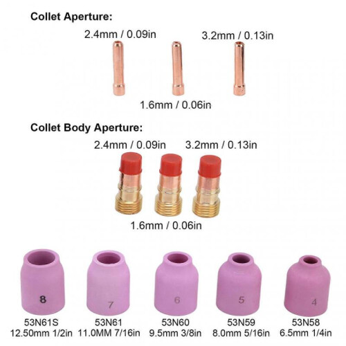 High quality  31-Piece TIG Welding Torch Stubby Gas Lens Pyrex Kit for WP-... 1
