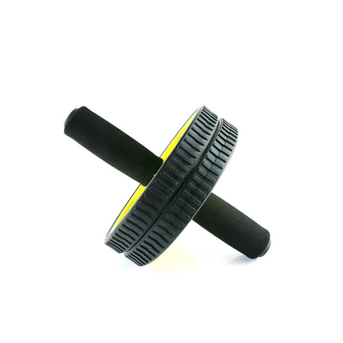 Bourgini Foam Handle Ab Roller Core Strength Workout Black and Yellow 2