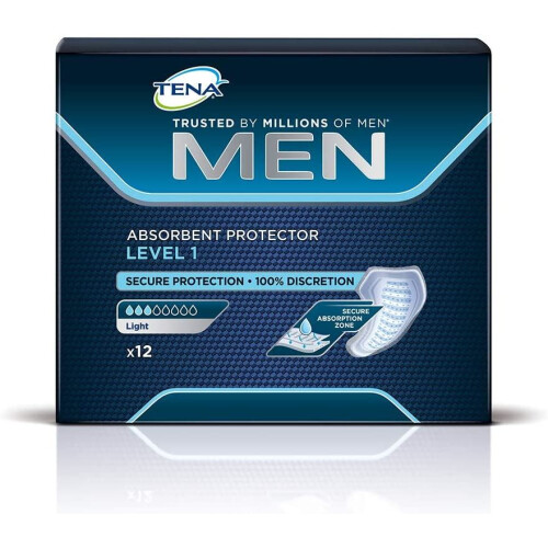 Tena Συσκευασία των 12 Tena Men απορροφητικά προστατευτικά για ακράτεια επιπέδου 1