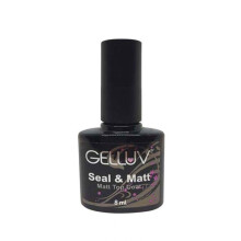 Gelluv Seal & Matt Nail Gels Top Coat No Wipe Soak Off báze UV LED laku 8 ml