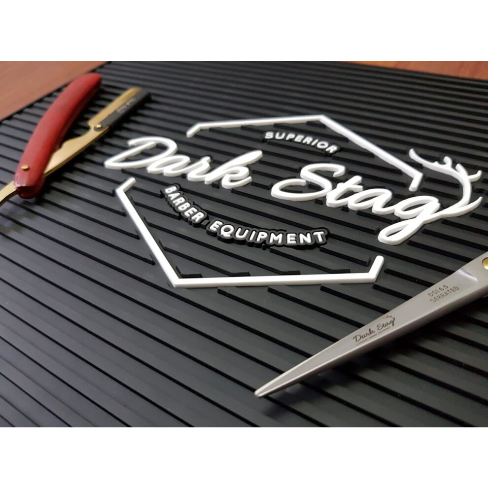 Dark Stag Barber Apron & Rubber Station Mat Complet Tools Work Station 5060143205415