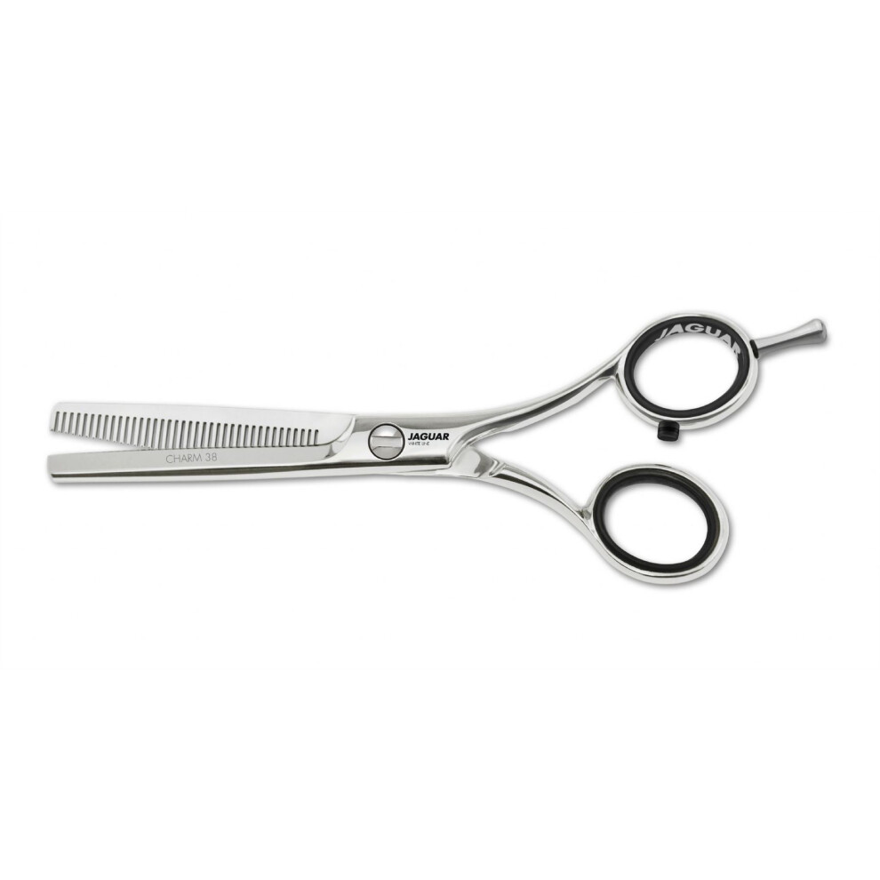 Jaguar Charm Offset Pro Salon 5.5" Thinner for Haircutting - Polished - 38 Teeth