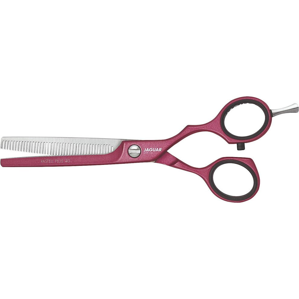5.5-Inch Jaguar Hairdressing Scissor Sharp Pastel Plus Offset - Berry Thinner