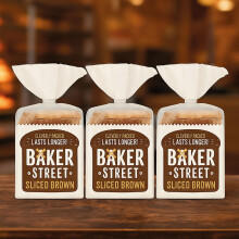 Baker Street Brown Sliced Bread – 550g (Pack of 3) | Soft Wholemeal-Style Loaf | Long Life | Ideal for Sandwiches & Toast