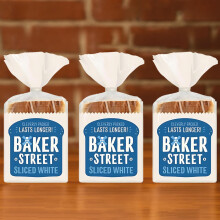 Baker Street White Sliced Bread - 550g (Pack of 3) | Classic Soft and Fluffy Loaves | Healthy and Nutritious | Long Life Freshness