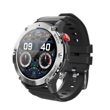 Men's Military Smart Watch, 5ATM Waterproof Fitness Watch, 24 Sports Modes, For Android iOS, Black