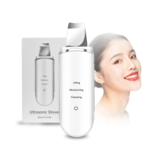 Face Massager Blackhead Remover Ultrasonic Skin Scrubber Rechargeable Facial Cleanser Lifter Moisturizer Blackhead Removal (White)