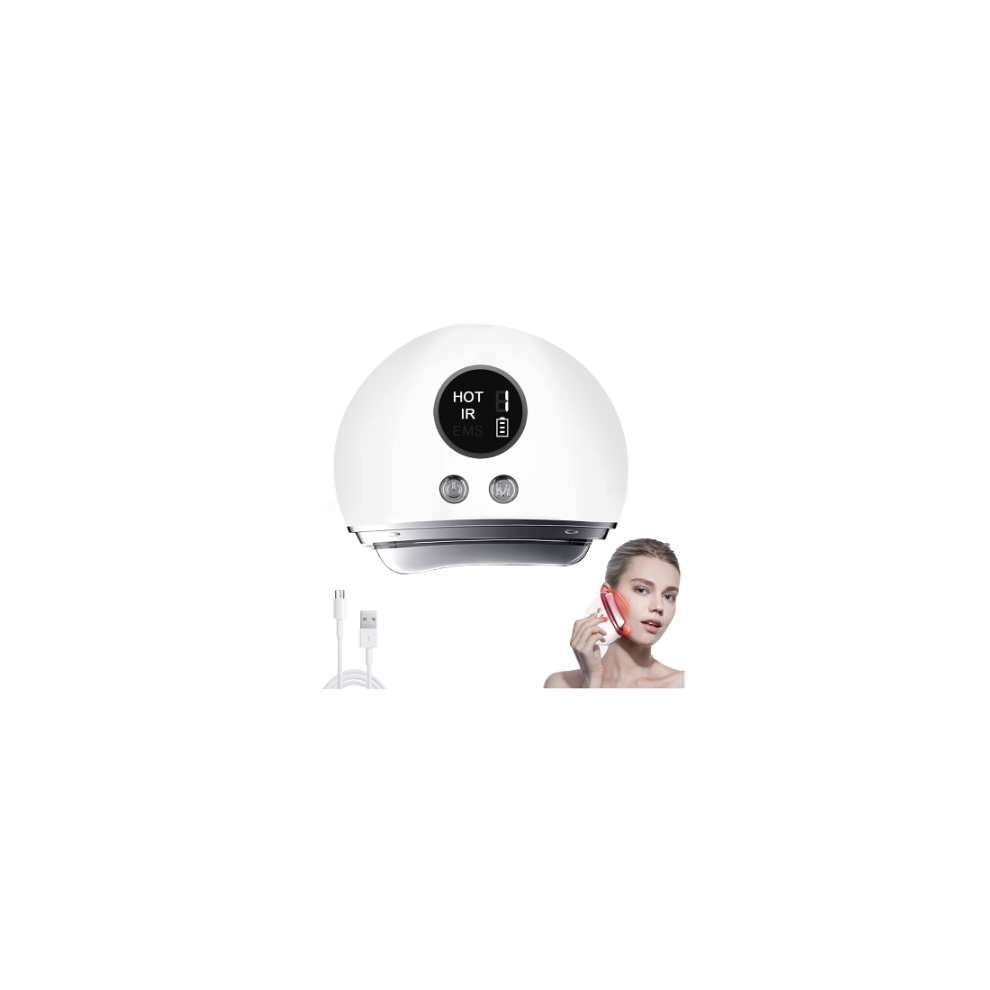 Chronus White Face Massager Electric Gua Sha Facial Tools With 9 Level Heat Vibration Skin Care Tool For Anti-Aging Contour Tension Relief(Whiteï¼