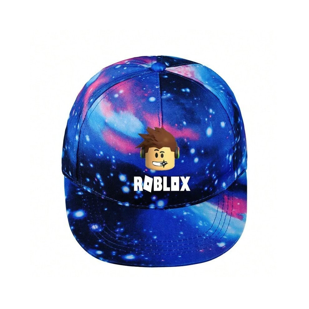(Blue,  Adult) Game Roblox Baseball Adjustable Flat Brim Cap Cartoon Peripheral Unisex Fashion Sports Cap Birthday Gift-image-OPC-PHMMFVF-NEW