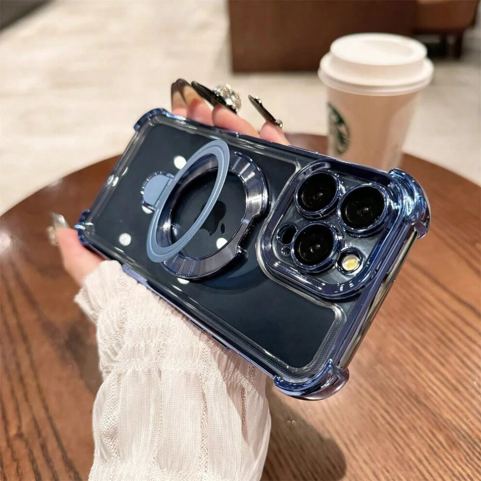 (Sierra Blue, For iPhone XSMax) Electroplate Wireless Charging For Magsafe Ring Bracket Shockproof Case For iPhone 16 11 12 13 14 15 Pro Max Plus XS C-image-OPC-PHMMG2B-NEW