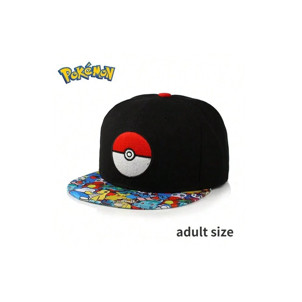 (black top full print) Pokemon Pikachu Baseball Cap Anime Cartoon Figure Cosplay Hat Adjustable Women Men Kids Sports Hip Hop Caps Toys Birthday Gift-image-OPC-PHMMG5V-NEW
