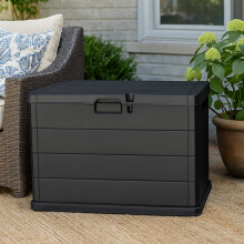 200L Large Anthracite Lockable Garden Box Outdoor Storage