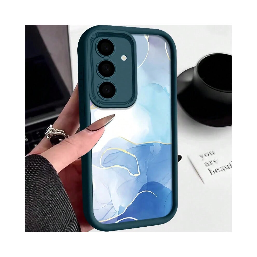 (A407 Blue, For Samsung S23 Plus) Marble Pattern Case For Samsung Galaxy S25 S24 S23 S22 Ultra Plus S21 S23 S20 FE A56 A55 A54 A53 A52 A34 A14 5G Sili-image-OPC-PHMMJ85-NEW