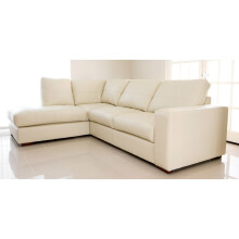 WESTPOINT VENICE BIG CORNER SOFA FAUX LEATHER CREAM LEFT HAND SIDE