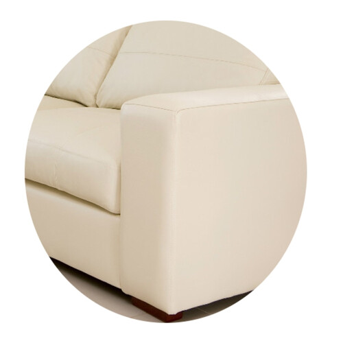 WESTPOINT VENICE BIG CORNER SOFA FAUX LEATHER CREAM LEFT HAND SIDE 2