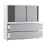 URBN Living (White with Grey Doors) 120cm 3 Sliding Door 4 Drawer Bedside Cabinet 1