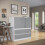 URBN Living (White with Grey Doors) 120cm 3 Sliding Door 4 Drawer Bedside Cabinet 4