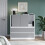 URBN Living (White with Grey Doors) 120cm 3 Sliding Door 4 Drawer Bedside Cabinet 6