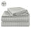 (Silver, Double 137 x190 cm) Pack of 2 Extra Deep 40cm Stripe Pattern Fitted Sheets-Wrinkle and Shrink Resistant Soft Microfiber 3