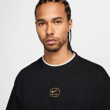 (UK Size L, Black) Nike Nsw Air Fit Mens Cotton Crew Neck Pull On Regular Fit Short Sleeve T Shirt