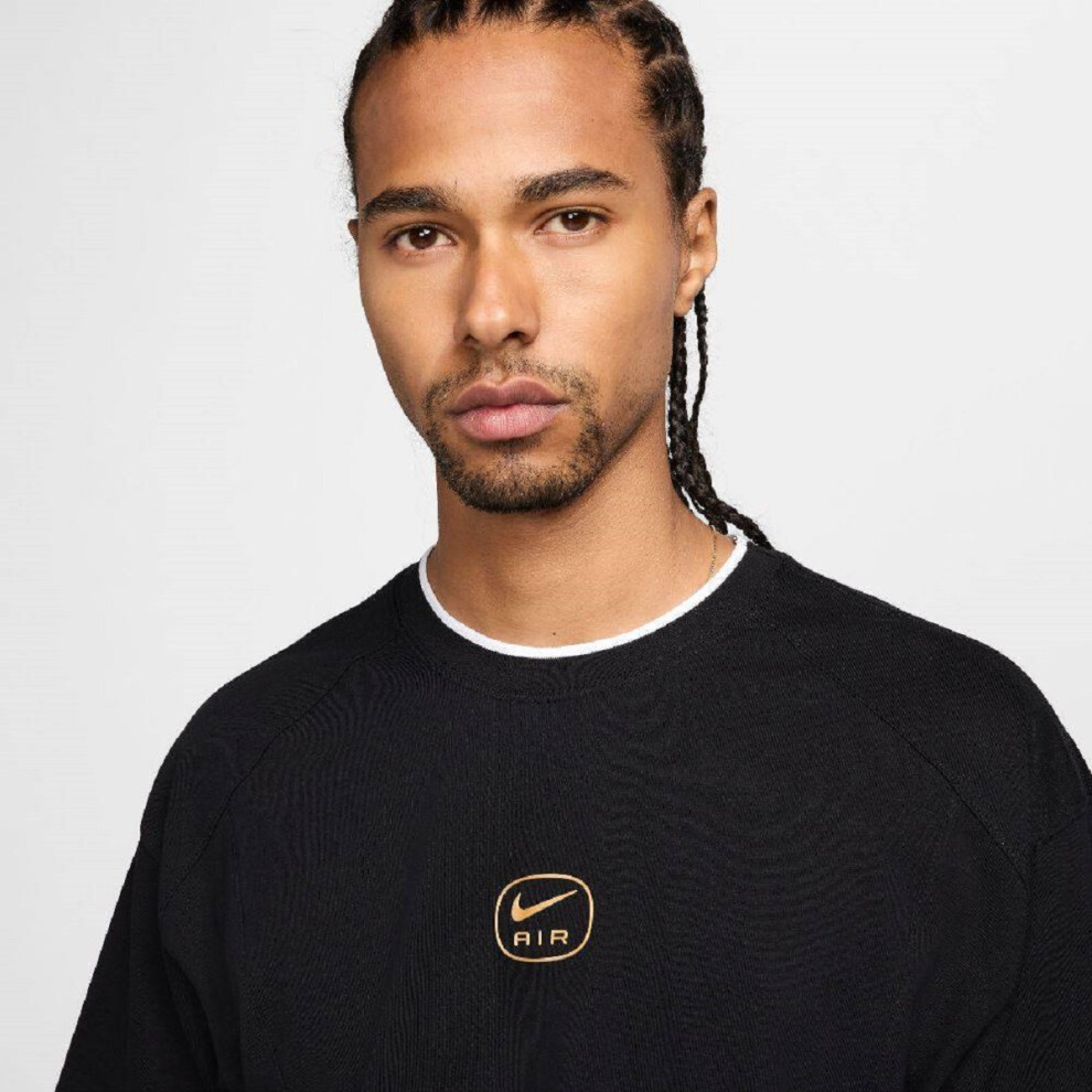 Nike (Uk Size Xl, Black) Nsw Air Fit Mens Cotton Crew Neck Pull On Regular Fit Short Sleeve T Shirt