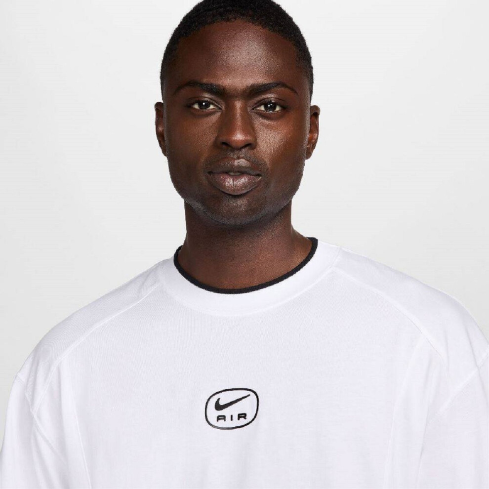 (UK Size XL, White) Nike Nsw Air Fit Mens Cotton Crew Neck Pull On Regular Fit Short Sleeve T Shirt