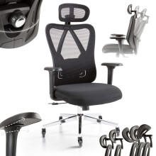 AREBOS ergonomic office chair | desk chair 3D with adjustable headrest | armrests 3D | lumbar support 2D | executive chair made of mesh