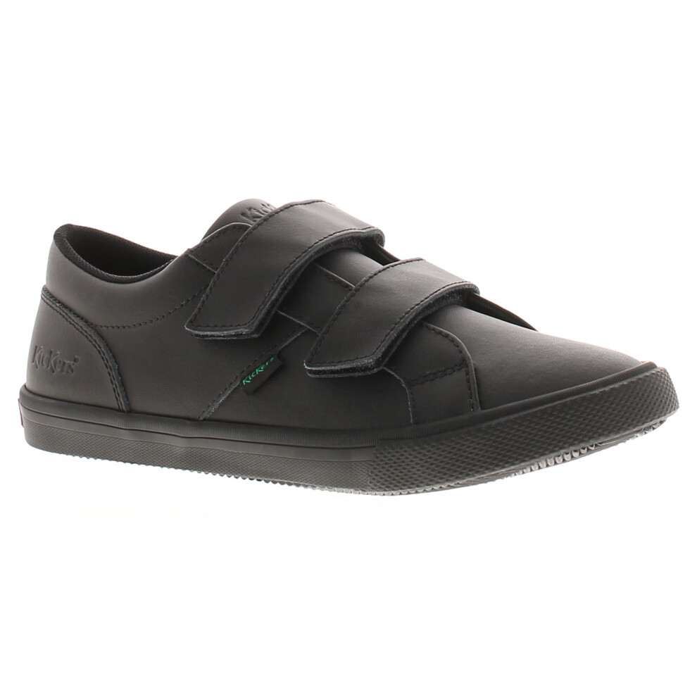 Kickers Younger Boys Shoes Trainers Kody Twin Leather Touch Fastening black UK S