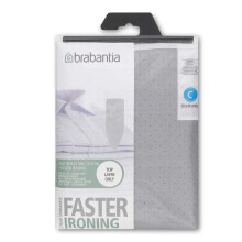 Brabantia 2mm Built-in-Foam Ironing Board Cover (C Board/Metallised) Heat-Resistant, Non-Slip, Cord Fastener