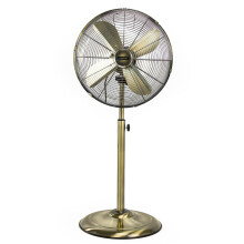 Status 16 Inch Standing Fan, Oscillating, 3 Speed, Adjustable Height, Antique Brass, Portable, Quiet Operation, For Living Room Bedroom (S16ASTANDFAN