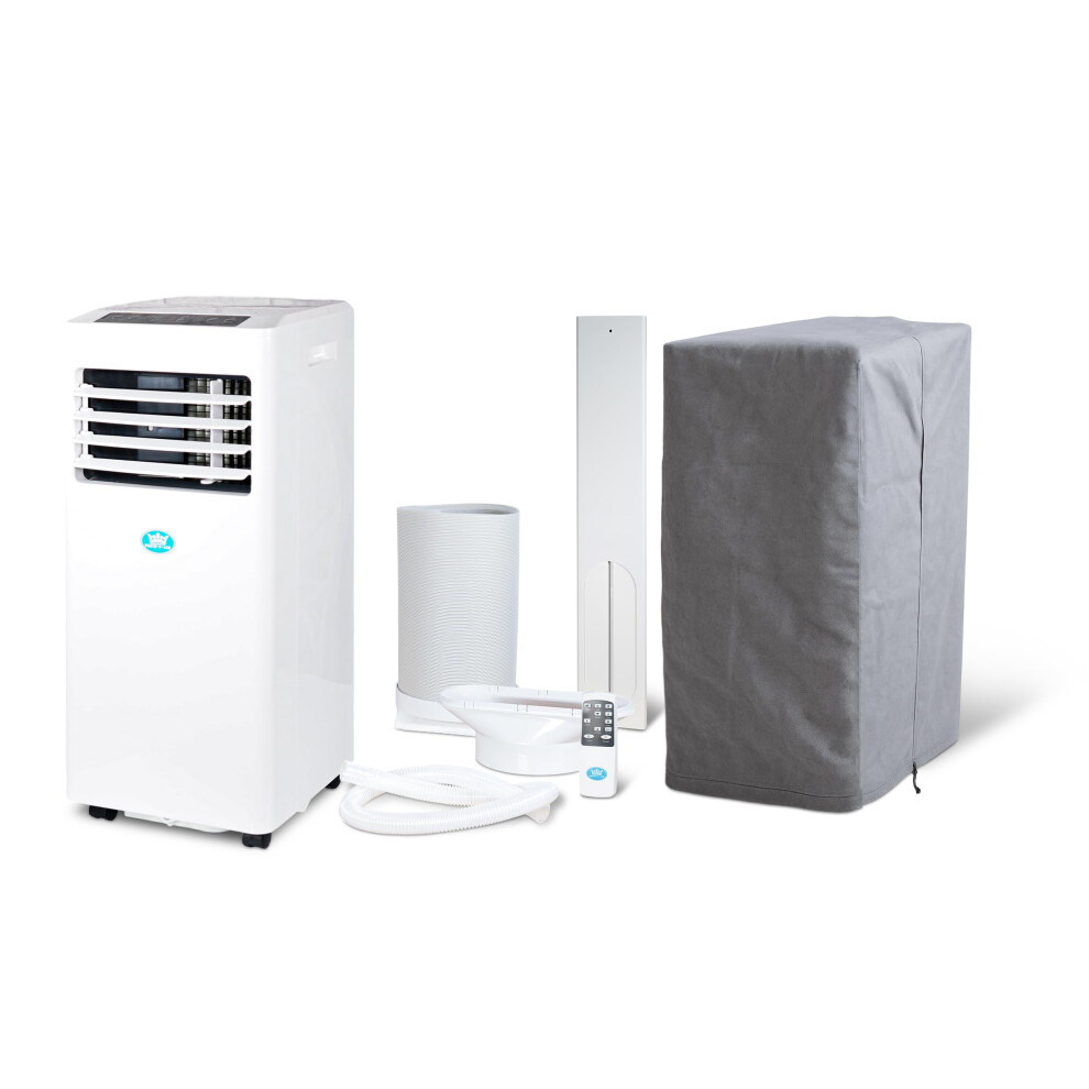 Prem-I-Air 4-in-1 Portable Air Conditioner 8000 BTU with Remote Control, 24 Hour Timer, Two Window Venting Kits. Dehumidifier. Powerful Rapid Cooling