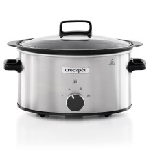Crockpot Sizzle & Stew Slow Cooker | 3.5 L (3-4 People) | Removable Hob-Safe Bowl Sears Meat & Vegetables | Stainless Steel [CSC085], Manual