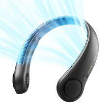 JISULIFE Portable Neck Fan, Hands-Free Bladeless, 5 Speeds, 4000 mAh Battery Operated Wearable Personal Fan, Twistable, Rechargeable, Gift for Women