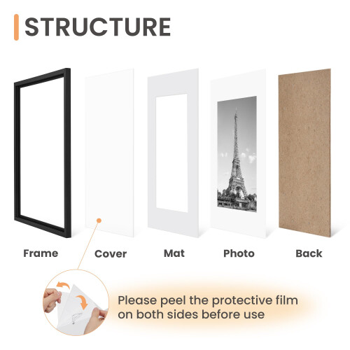 upsimples 3 Pack 30x40 Black Picture Frame, Wall Hanging Photo Frame 2