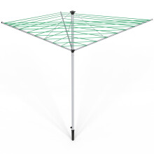 3 Arm Rotary Washing Lines Outdoor, 30m PVC Coated Washing Lines Folding Rotary Airer Rotating Clothes Airer Dryer with Free Ground Spik,Green