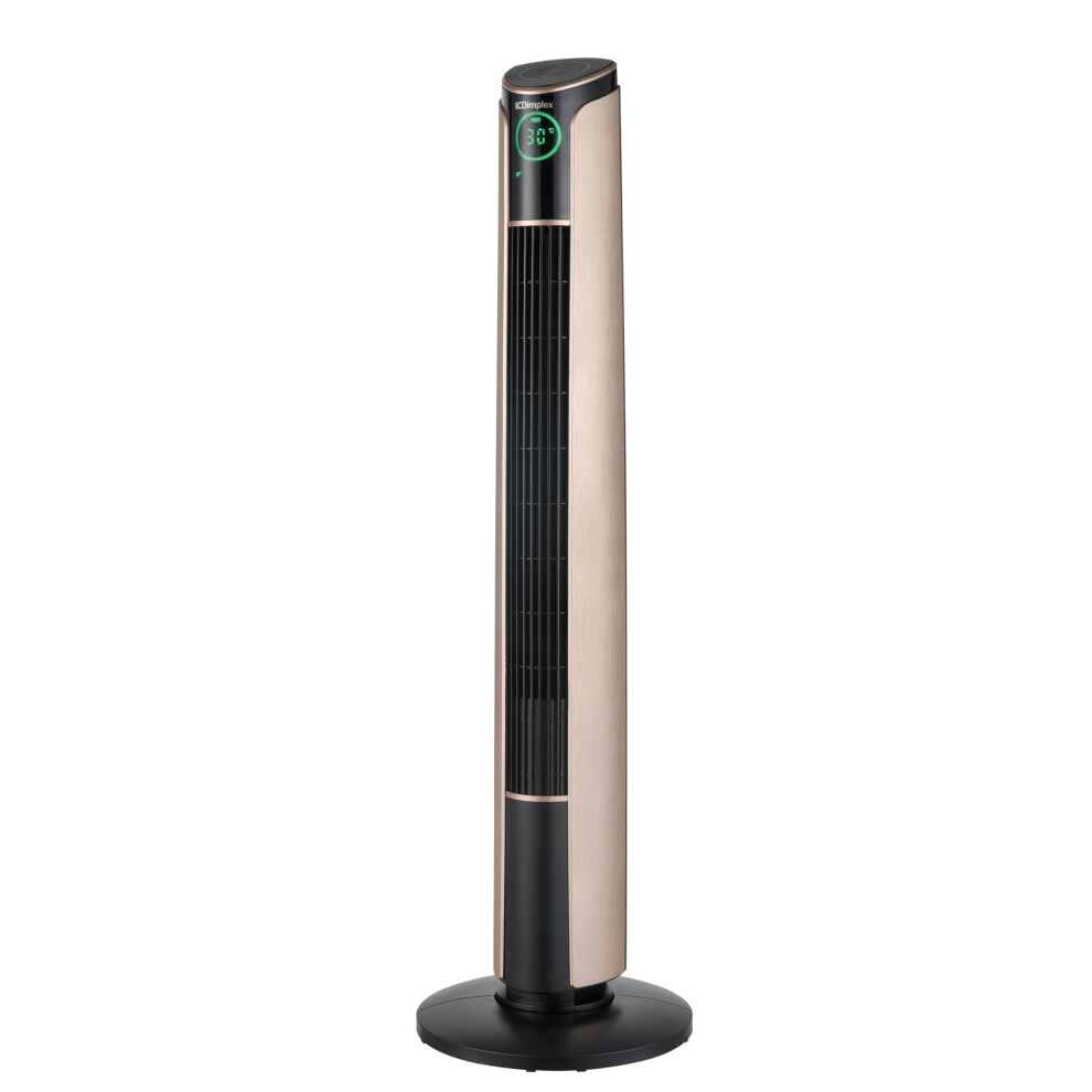Dimplex Ion Fresh Cooling Tower Fan - Copper, 70 Oscillation, 3 Speeds, Thermostat, Remote Control, Adjustable Tilt, Air Ioniser, Bladeless, Quiet &