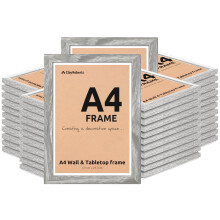 A4 Photo Frame, Light Grey, Pack of 48, Picture Frame, Certificate, Art Print Poster, 21cm x 29.7cm, Grey Frames, A4 Photo Collage Gallery Display