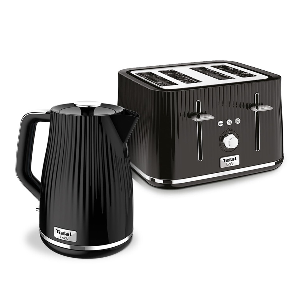 Tefal Loft KO250840 Kettle & Toaster TT760840, Black