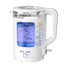 GABERLEE Electric Kettle, 1.7L, Fast Boil Quiet Glass Kettle with Blue LED, Auto Shut-Off and Boil-Dry Protection, Mesh Filter, Keep Warm Function, B