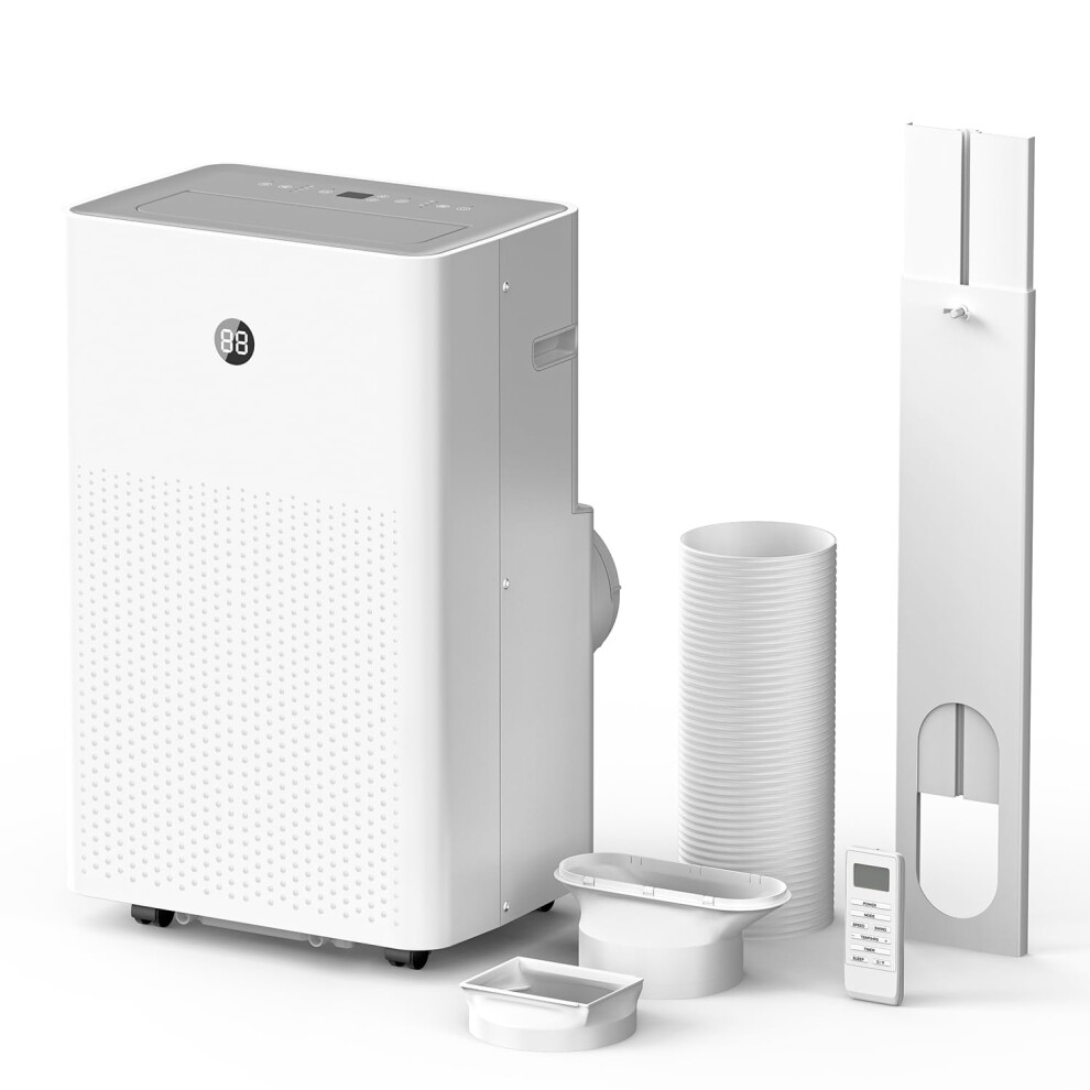 HUMILABS Portable Air Conditioners 4 in 1, 12000 BTU AC Unit with Cooler, Dehumidifier, Fan, Sleep Mode, LED Display, Remote Control, 24H Timer, 3 Sp