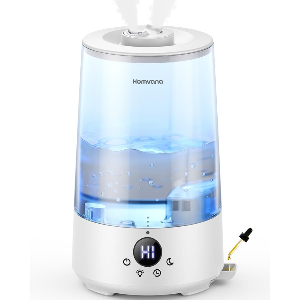Homvana Humidifier for Bedroom, 3.6L Top-Fill Cool Mist Humidifiers, 360 Rotatable Mist, 34H Runtime, Quiet 16dB, Essential Oils for Diffusers for H