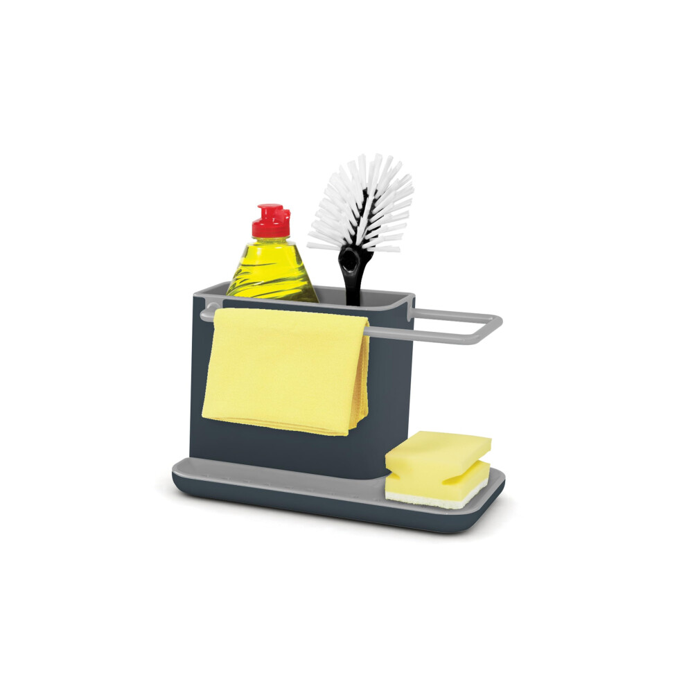 Joseph Joseph Caddy Kitchen Sink Area Organiser with Sponge Holder and Cloth Hanger - Grey