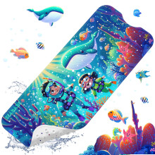 XIYUNTE Baby Bath Mats Non Slip Anti Mould, Cartoon Kids Bath Mat Non Slip, 100x40cm Extra Large Baby Shower Mat Non Slip Bath Mat with Suction Cups