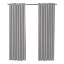 Olivia Rocco Blackout Eyelet Curtains Black Out Thermal Ring Top Curtain Pair Window Treatment Living Room Bedroom, 66" (Width) x 54" (Drop) Silver